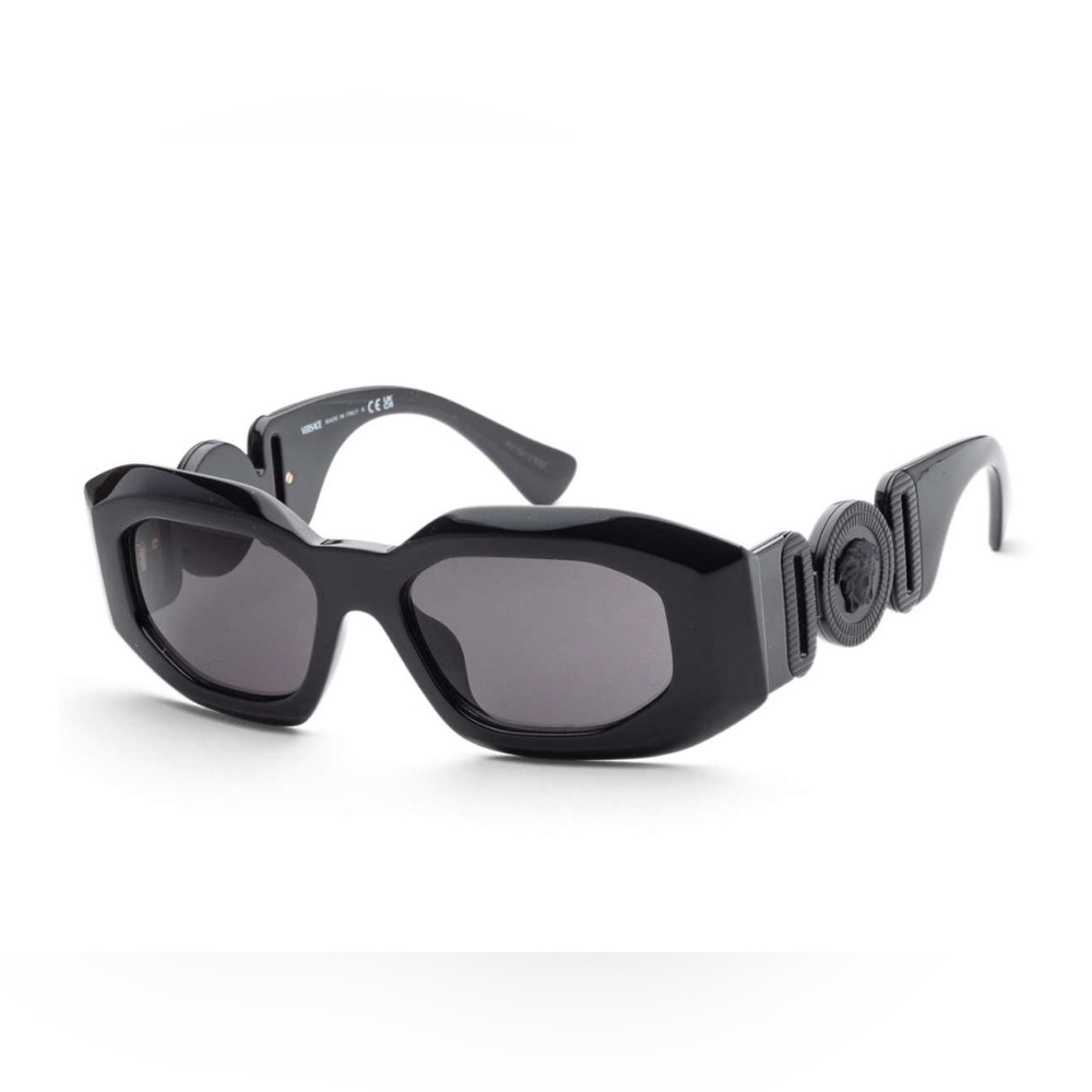 VERSACE
Men's Black Rectangular Sunglasses